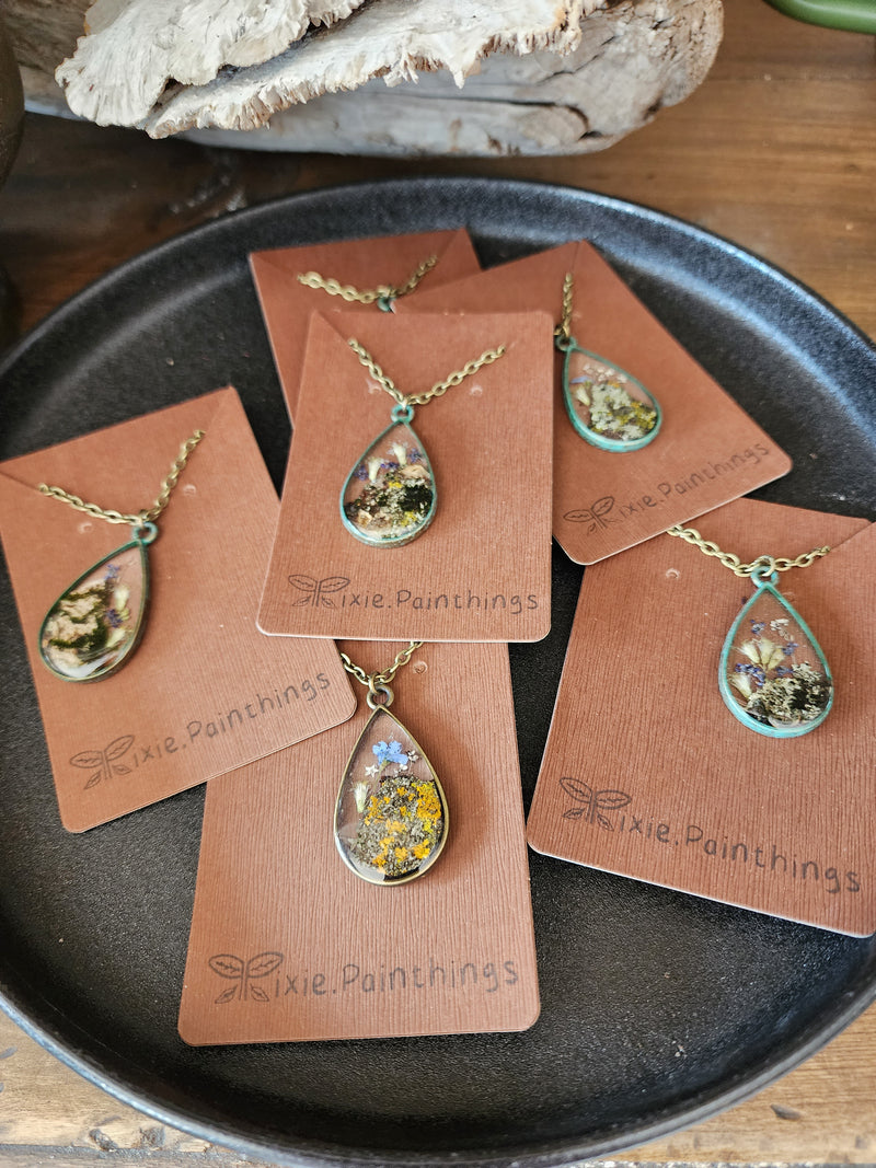 Foraged Botanical Necklace by Pixie Painthings