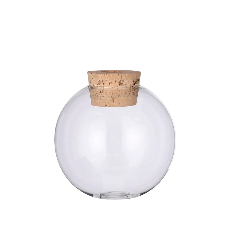 Jillian Glass Terrarium with Cork 8" x 8.25"