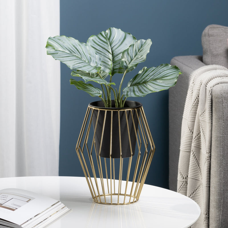 Plaza Gold Wire Plant Stand Large