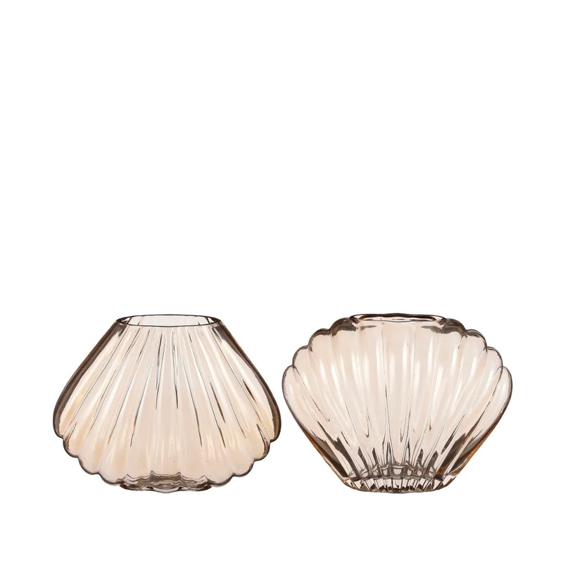 Pink Glass Shell Vase