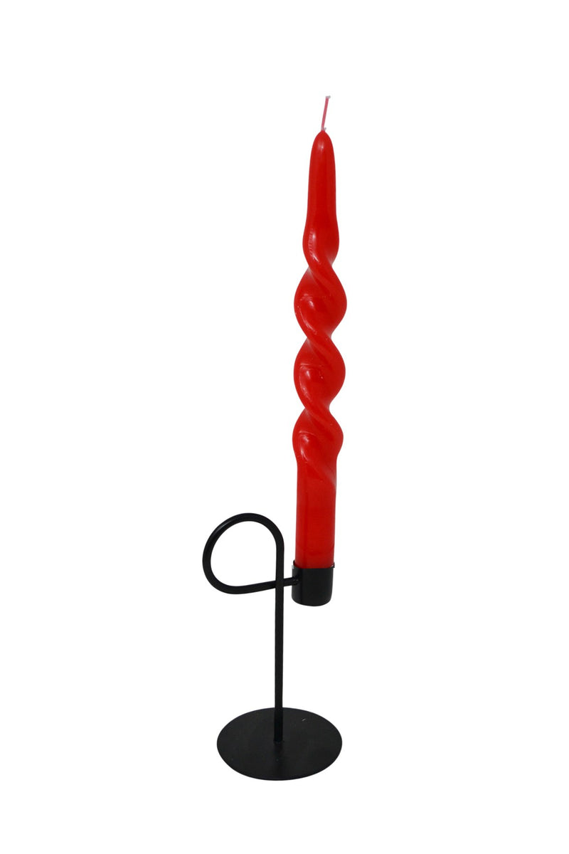 Twisted Red Taper Candle