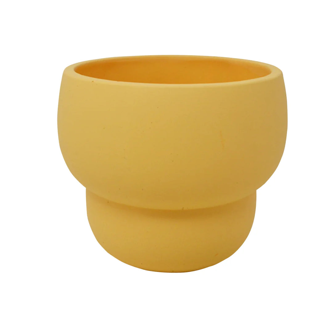 6" Rounded Yellow Pot