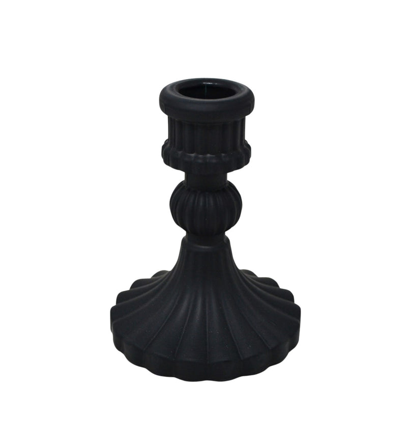 Black Glass Candleholder