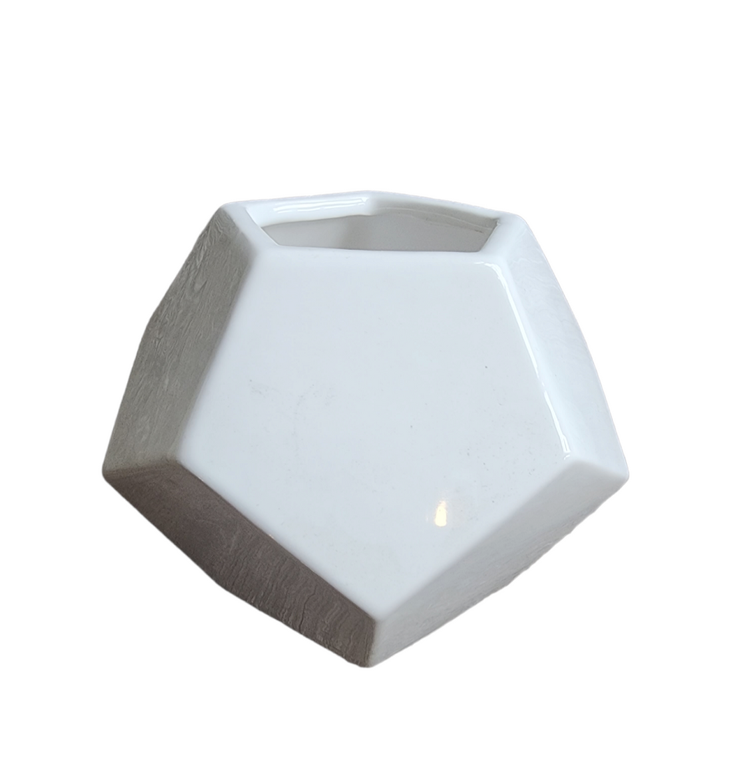Geometric White Pot/Vase