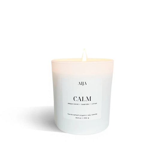 Calm Minimalist Organic Soy Candle - Aija Candle - Grow & Bloom Co.