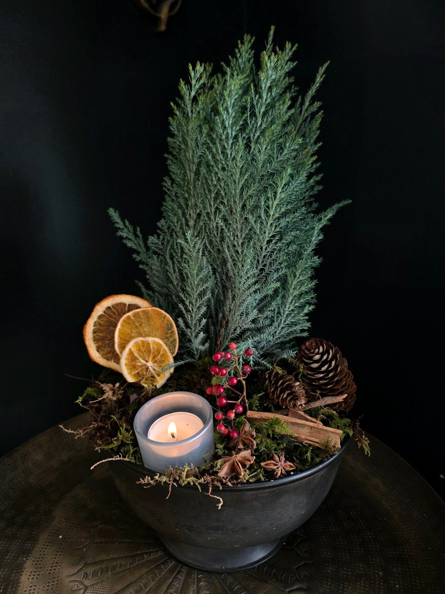 Yule Bowl - Winter Solstice Arrangement - Grow & Bloom Co.