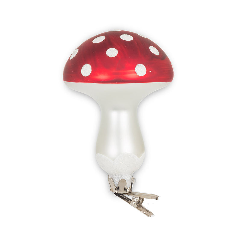 Mushroom Glass Clip Ornament