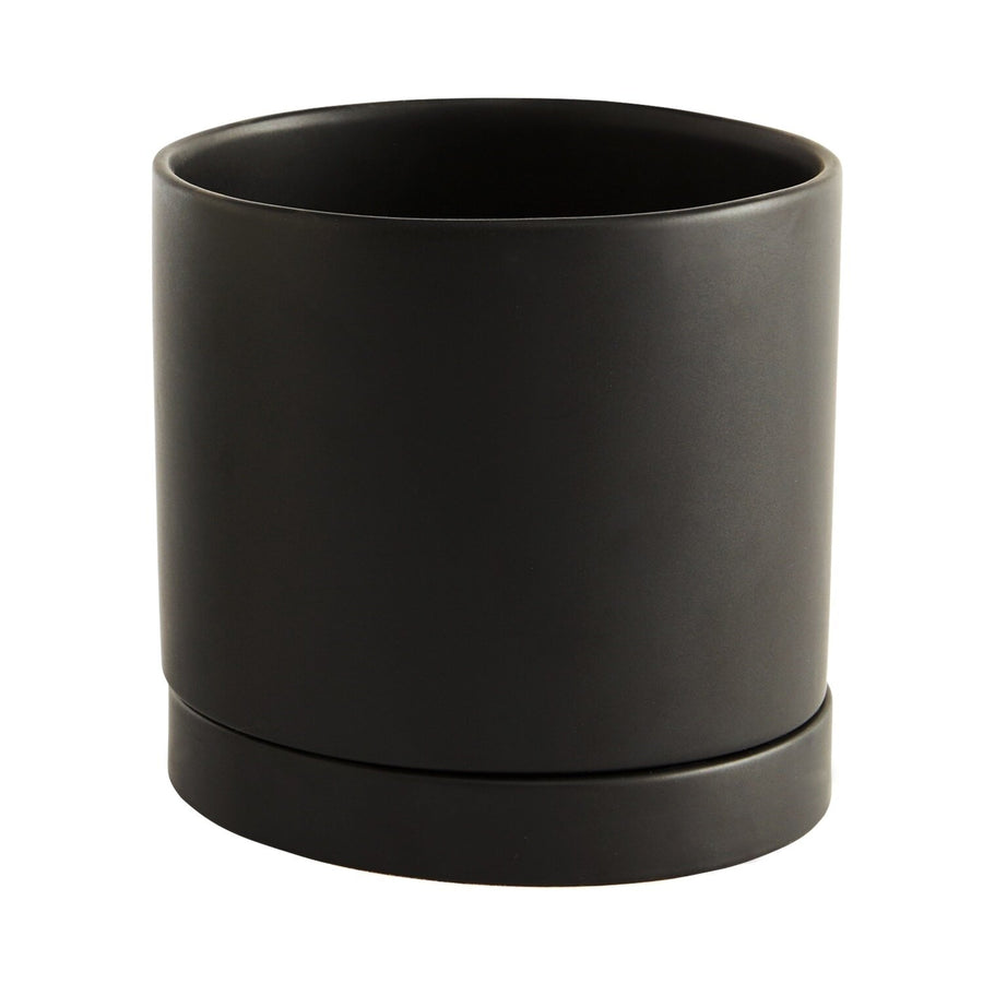 Romey Pot - 7.25" x 7" - Black - Grow & Bloom Co.