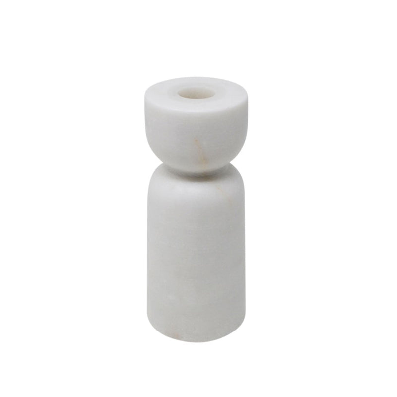 White Stone Candle Holder