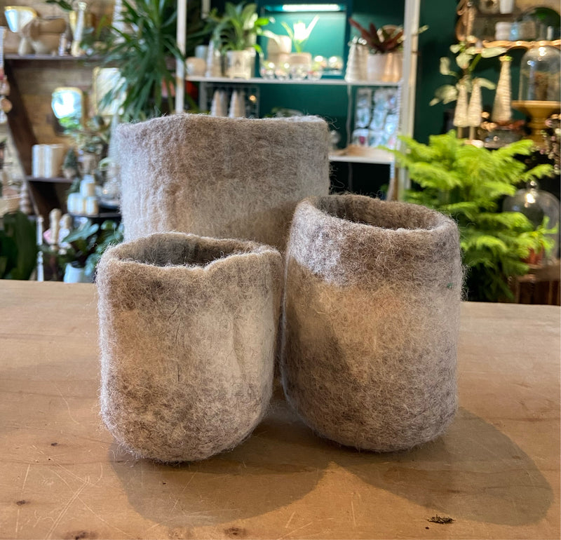 Felt Ombre Basket, Grey