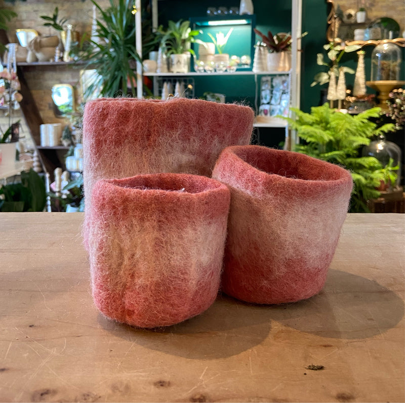 Felt Ombre Basket, Rose